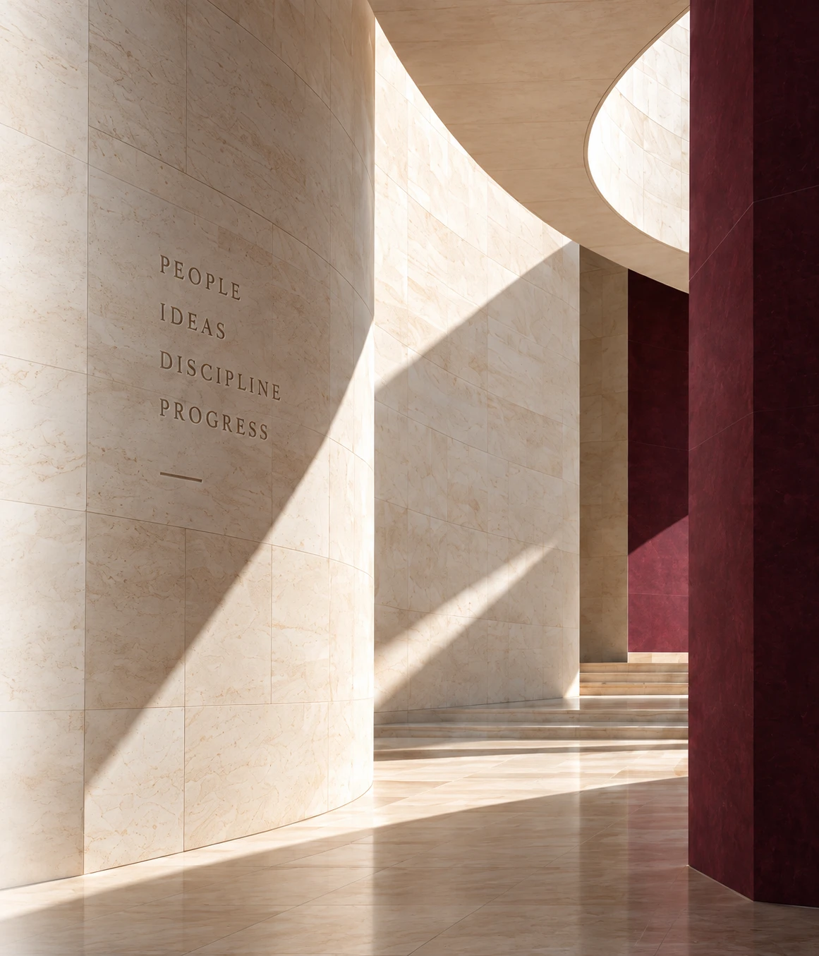 Sunlit stone passage opening toward a clear path ahead